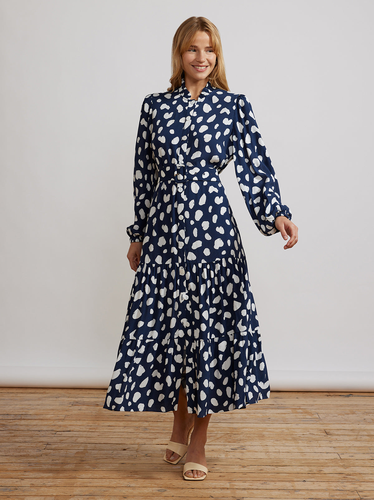 Lori Navy Animal Spot Dress By KITRI Studio