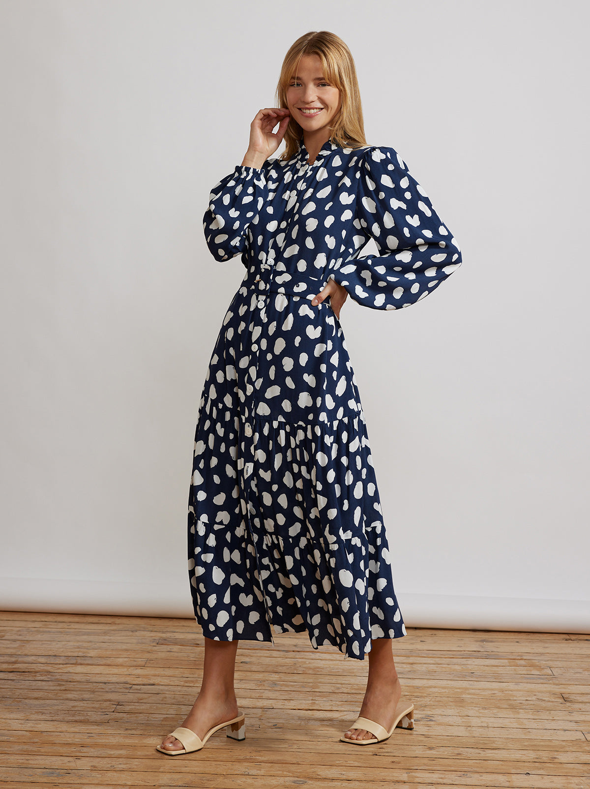 Lori Navy Animal Spot Dress By KITRI Studio