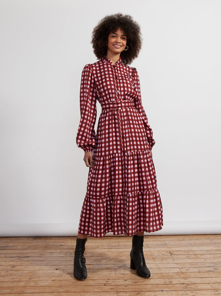 Midi sales gingham dress