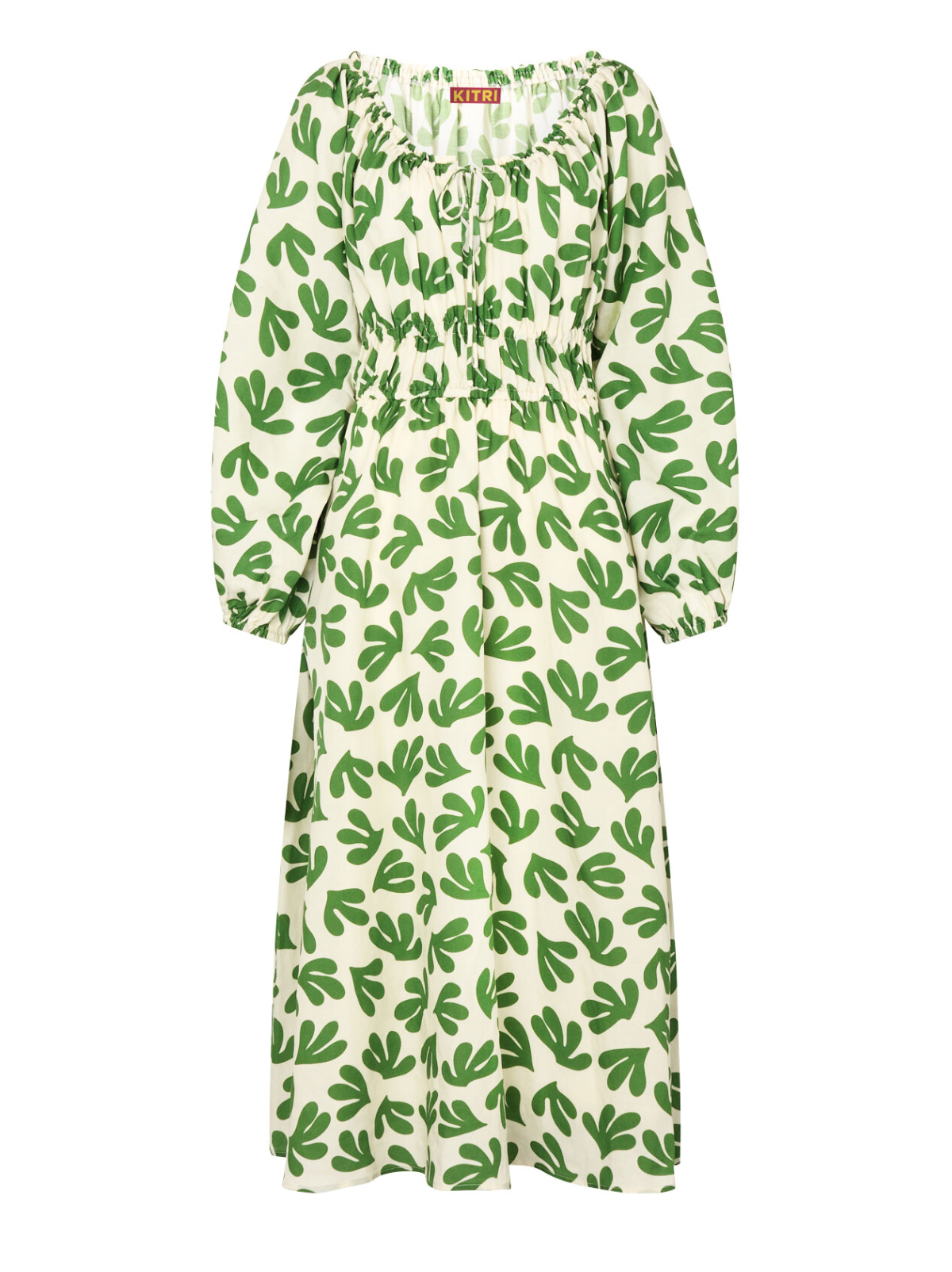 Luella Leaf Print Midi Dress