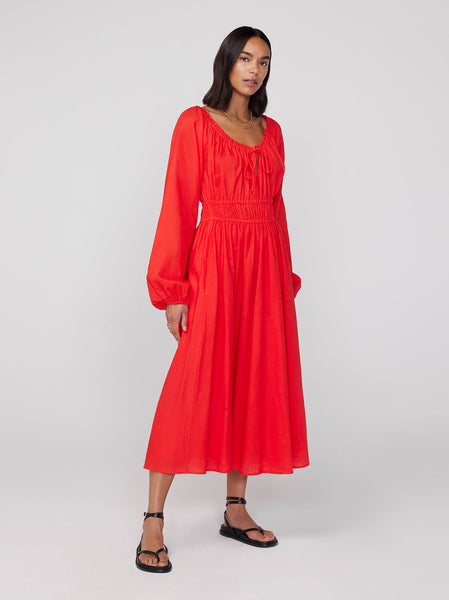 Ghost luella hotsell red midi dress