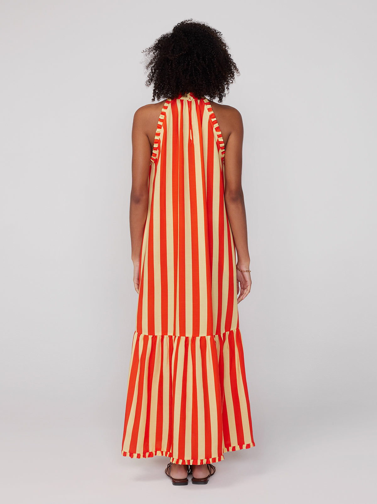 Lulu Striped Halterneck Maxi Dress By KITRI Studio