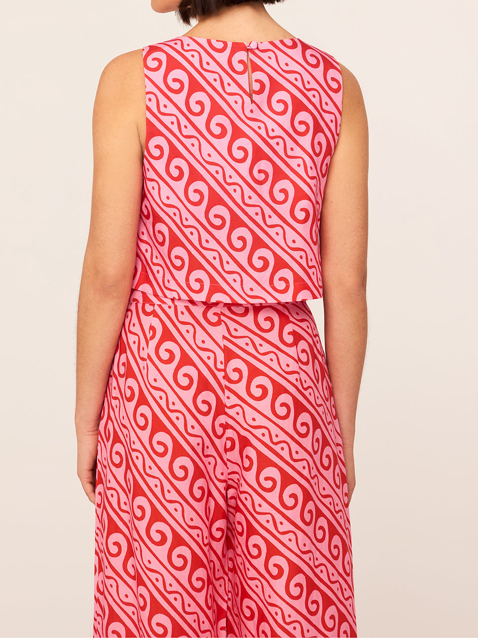 Maeve Pink Wave Print Top By KITRI Studio