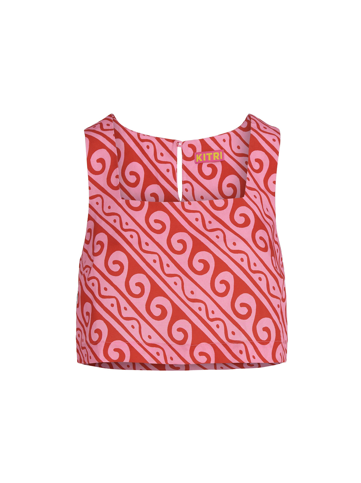 Maeve Pink Wave Print Top By KITRI Studio
