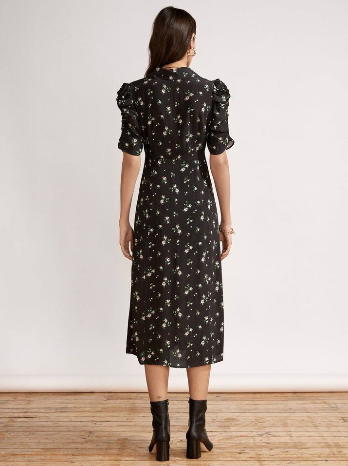 Maguire Black Ditzy Rose Tea Dress KITRI Studio