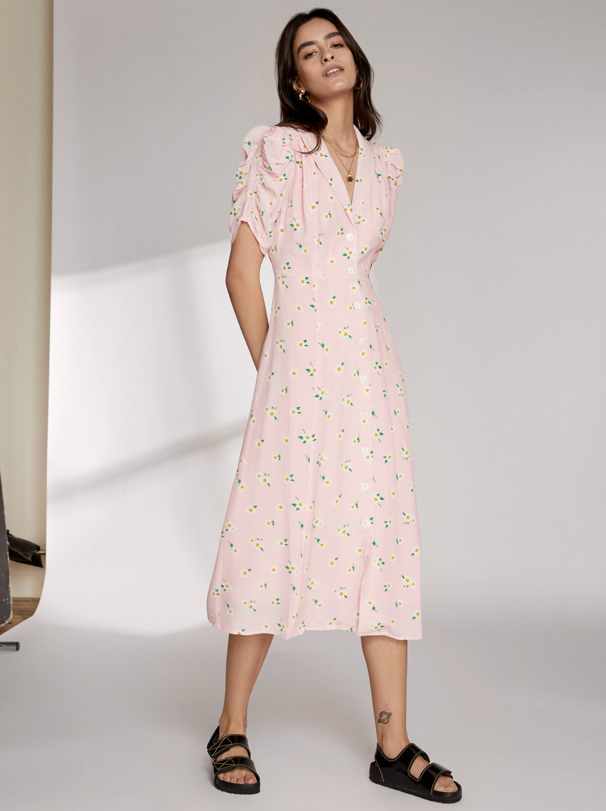 Maguire Pink Floral Dress by KITRI Studio