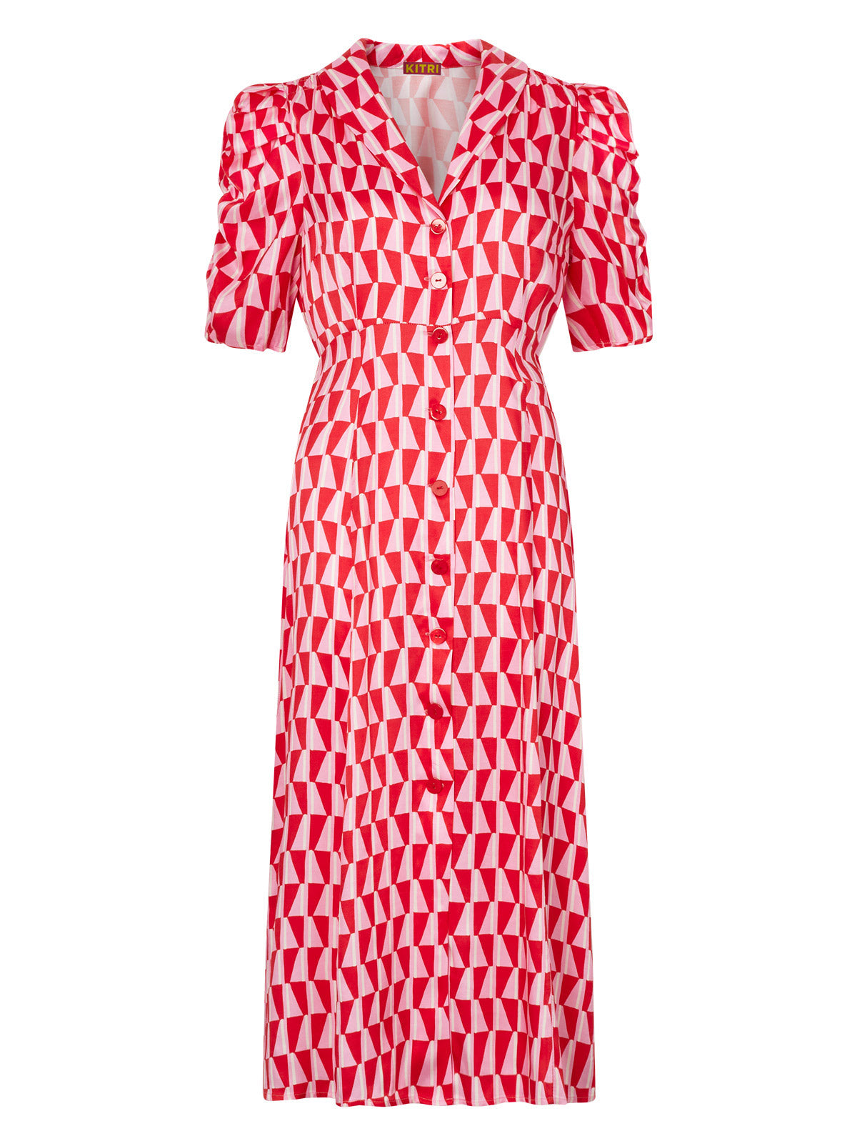 Maguire Pink Tile Print Midi Dress By KITRI Studio