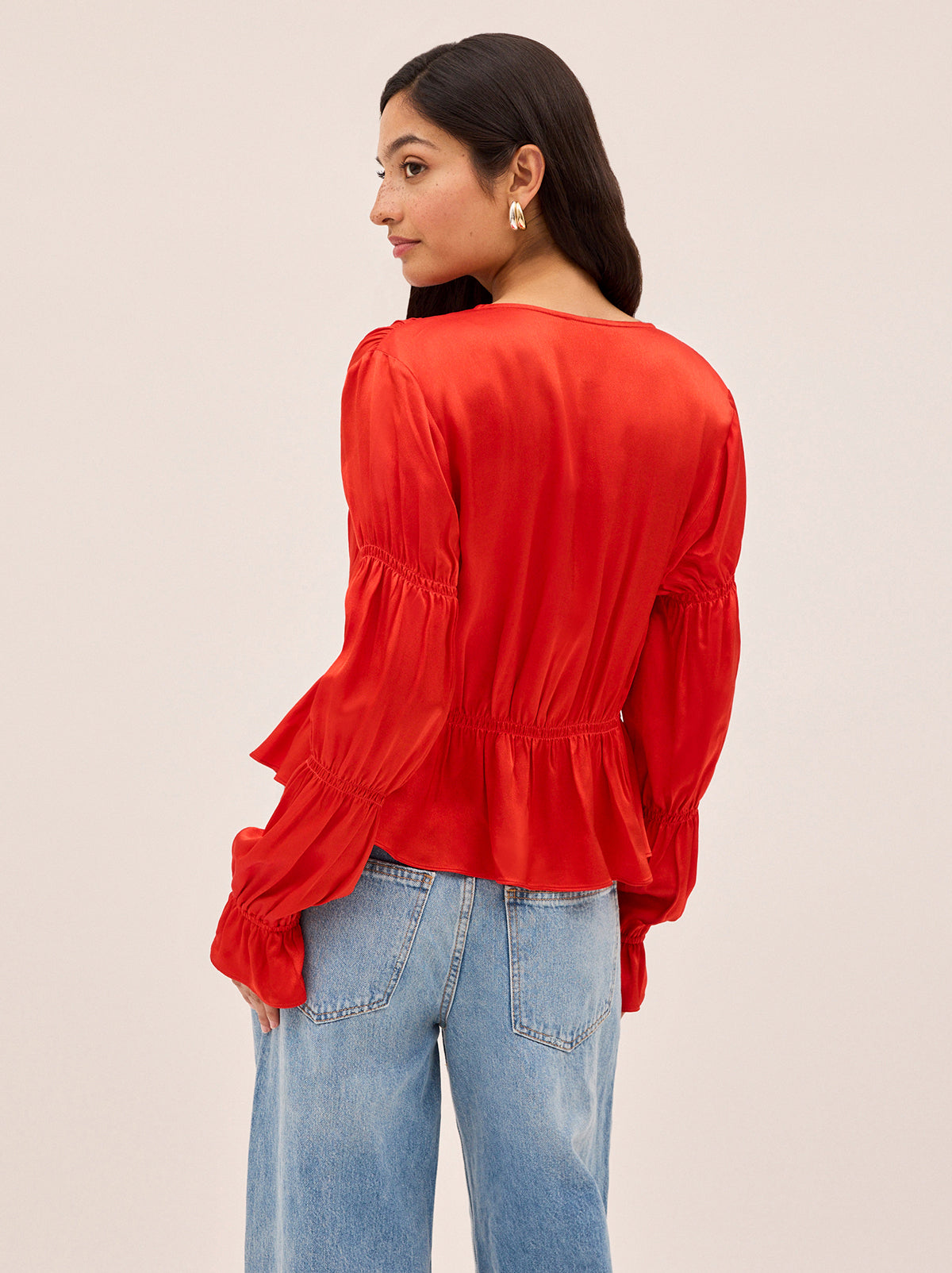 Maia Red Satin Top By KITRI Studio