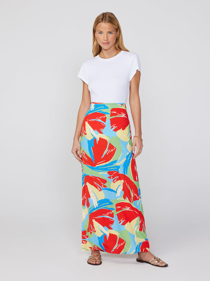 Mali Abstract Print Maxi Skirt | KITRI Studio