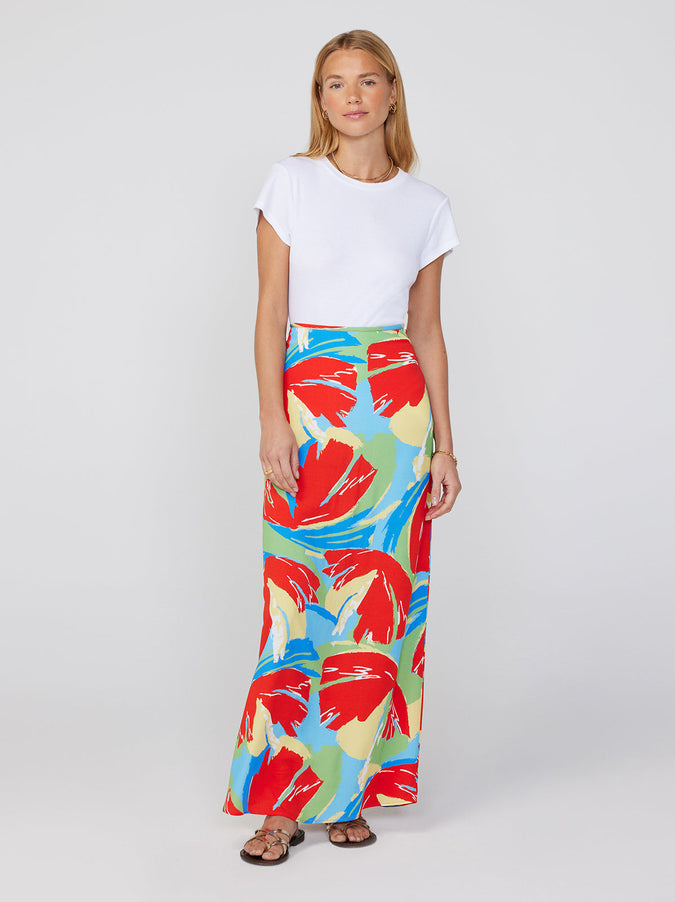 Mali Abstract Print Maxi Skirt