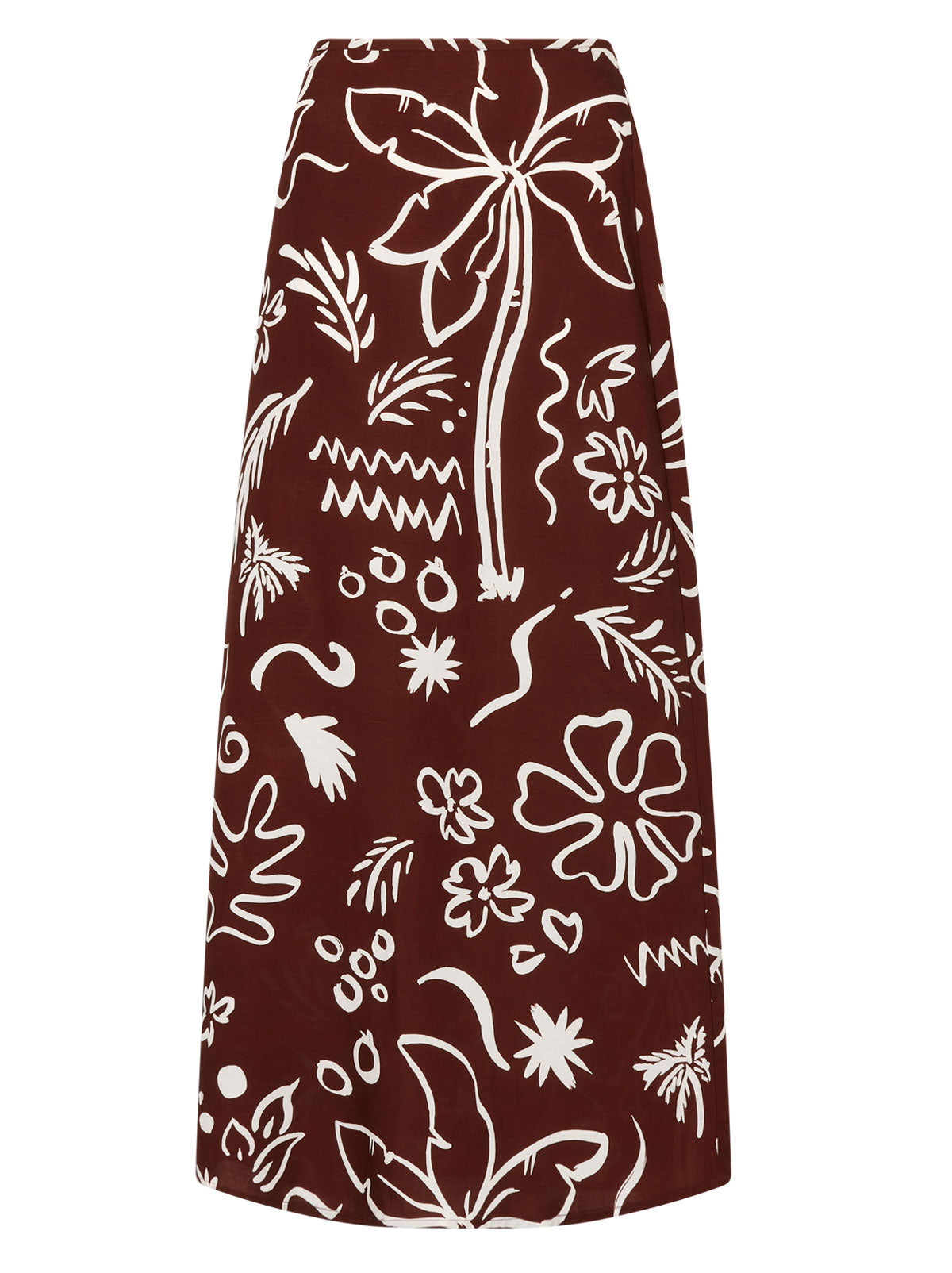 Mali Coco Palm Print Maxi Skirt