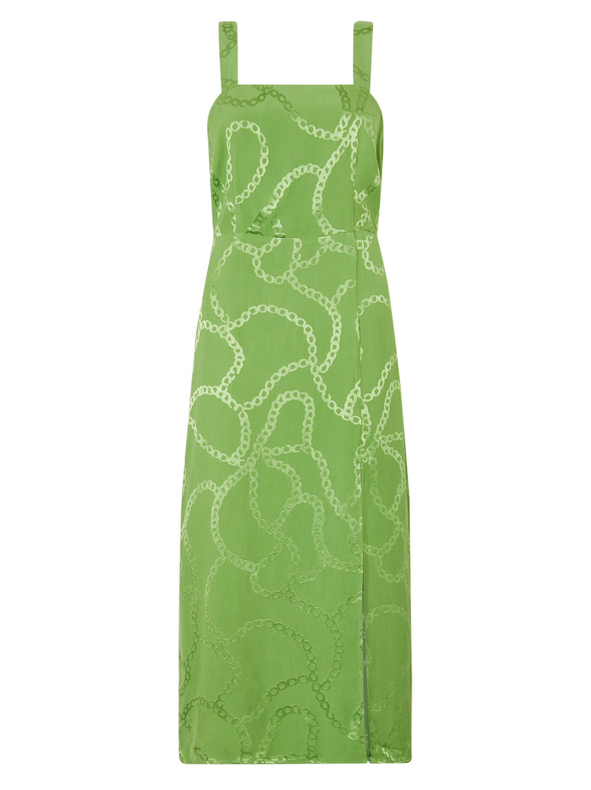 Mara Green Chain Jacquard Midi Dress By KITRI Studio
