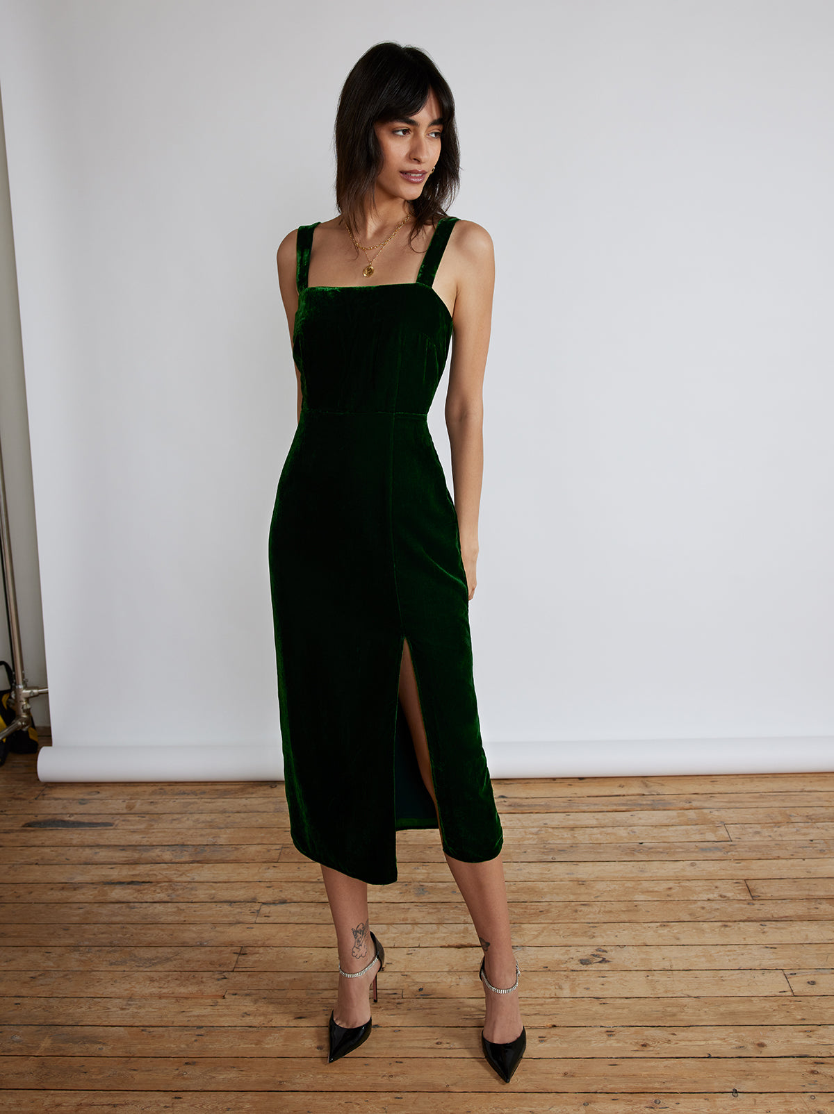 Mara Green Velvet Dress By KITRI Studio