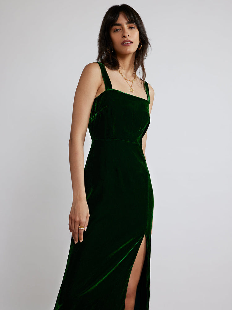 Mara Green Velvet Dress By KITRI Studio