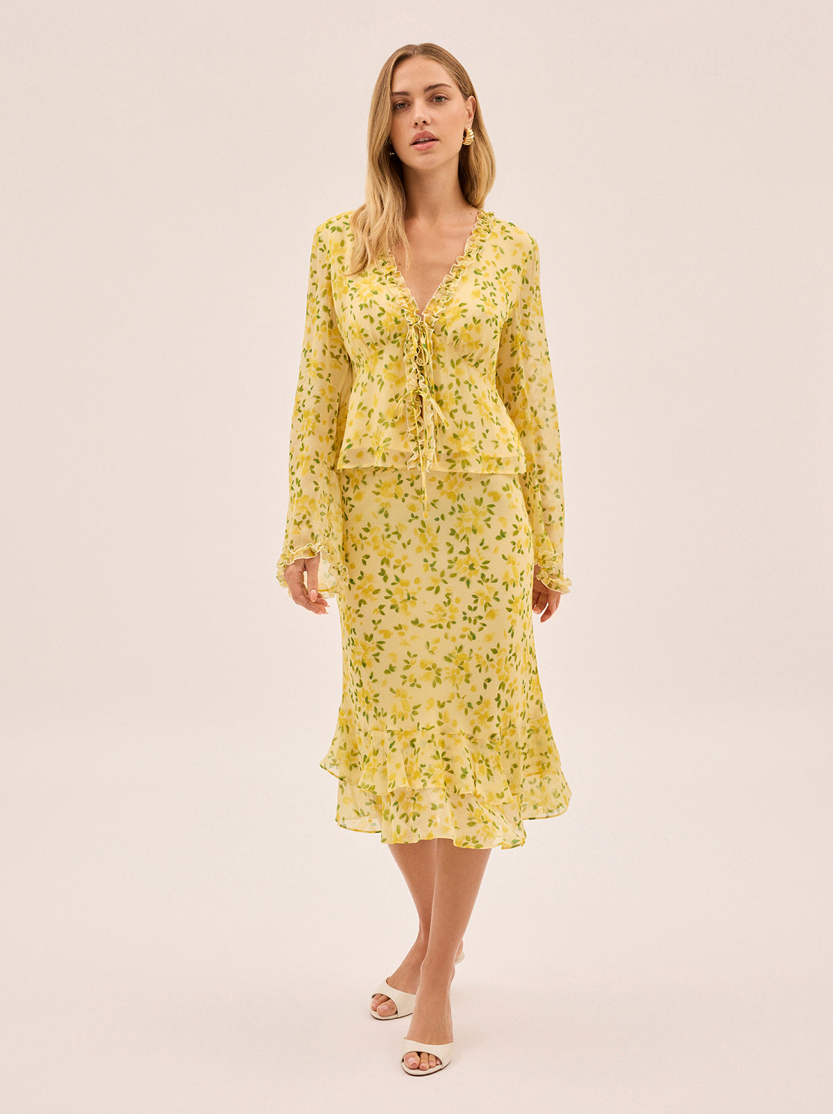 Marcia Butter Petal Print Top By KITRI Studio