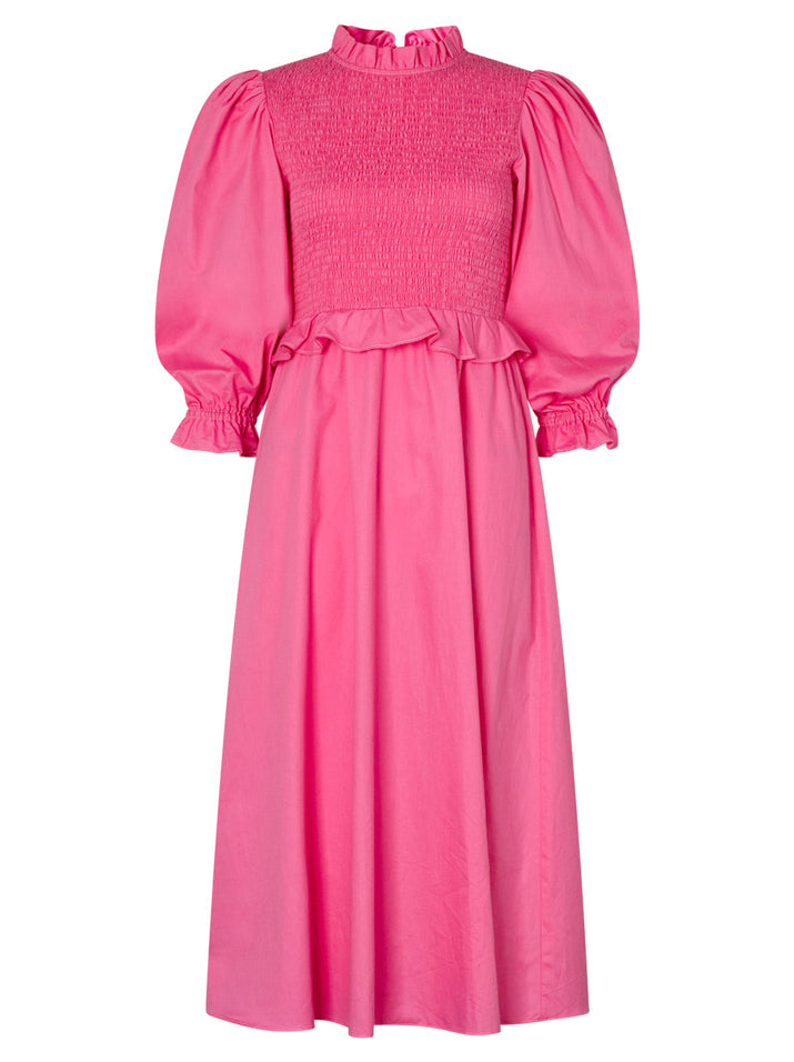 Marcia Pink Shirred Cotton Dress | KITRI Studio