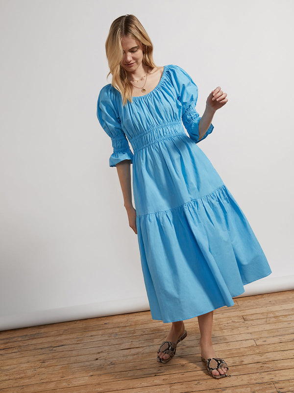 Margot Azure Blue Midi Dress by KITRI Studio