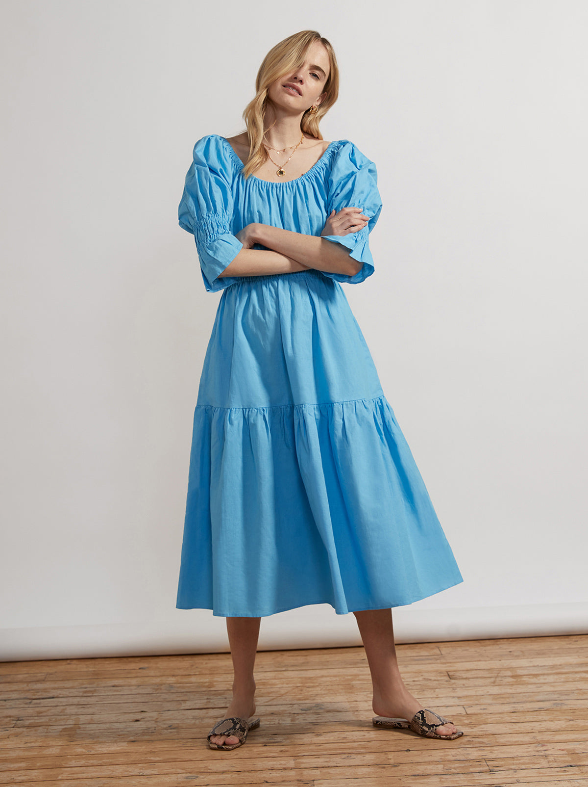 Margot Azure Blue Midi Dress | KITRI Studio