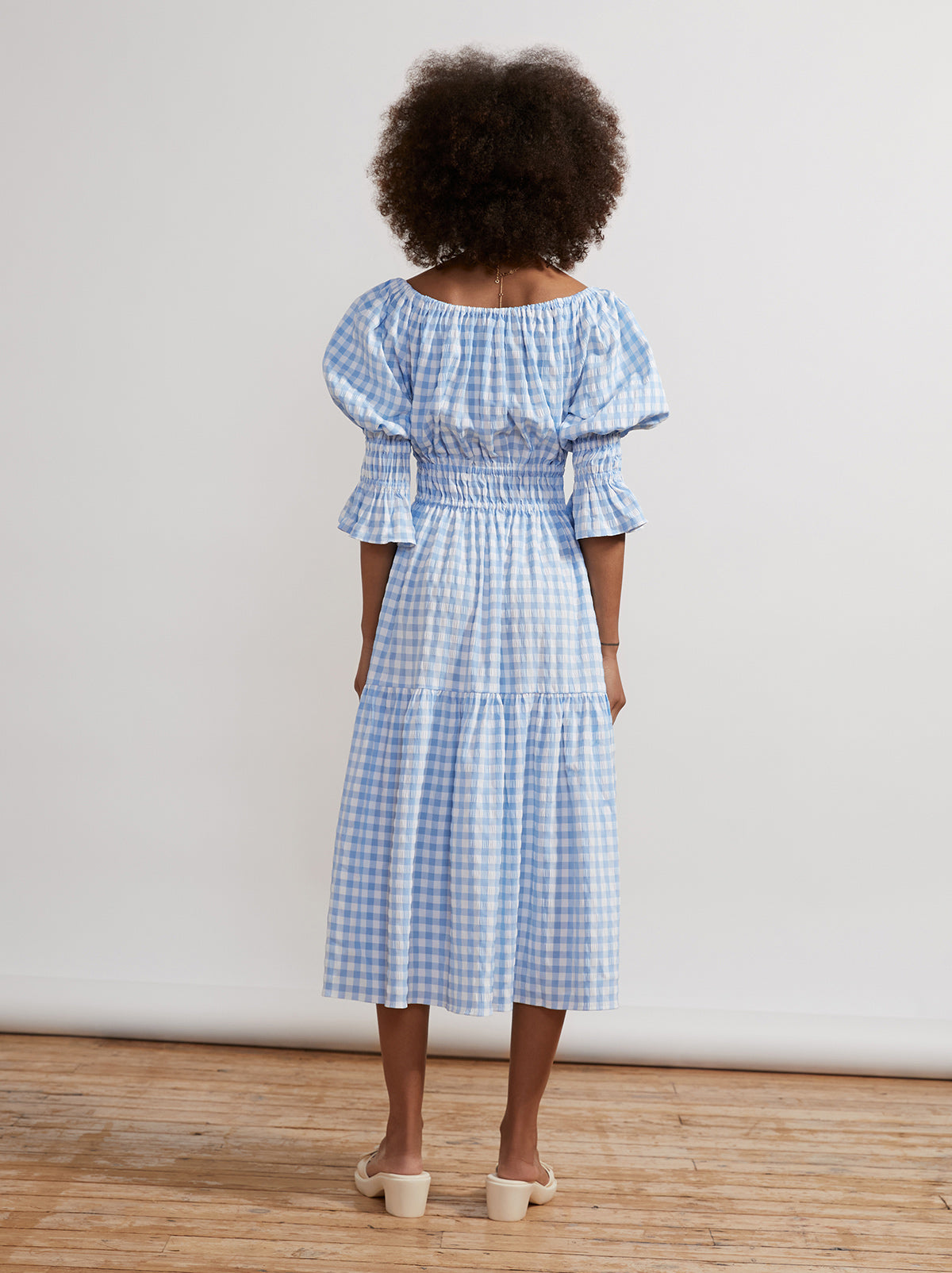 Margot Blue Gingham Midi Dress By KITRI Studio