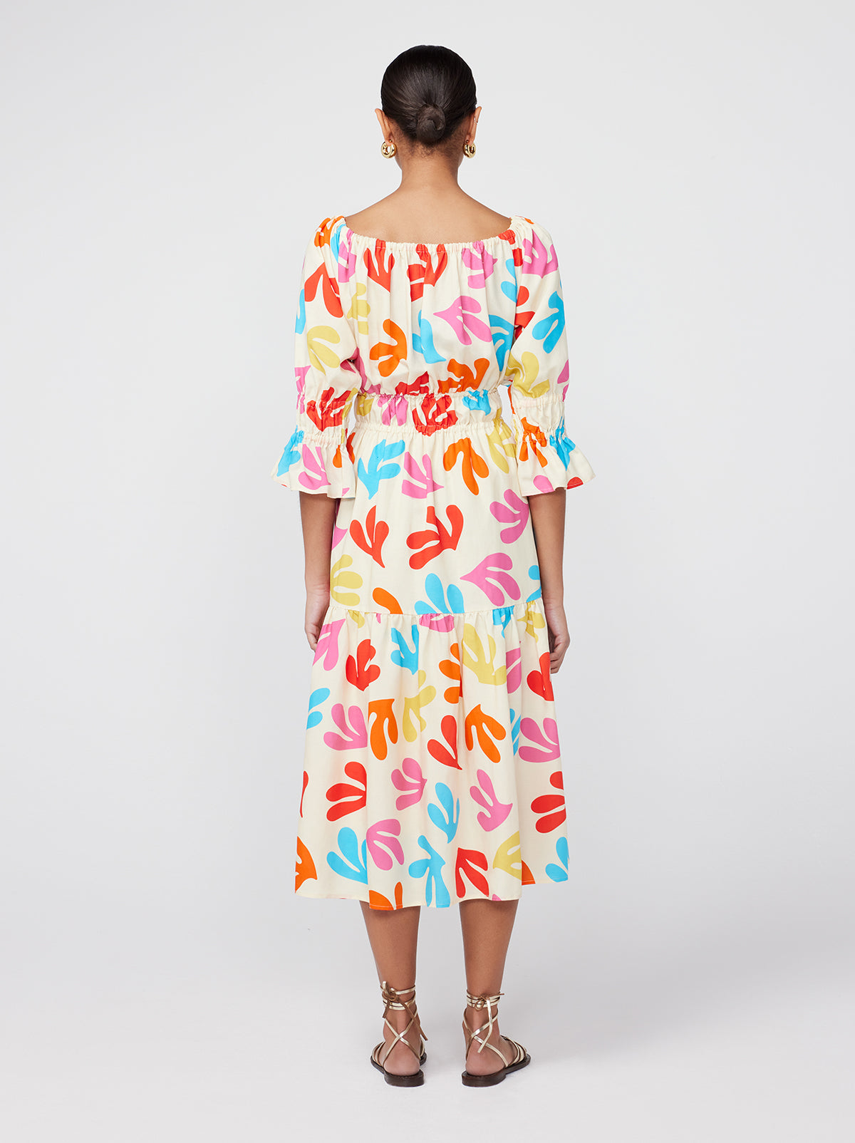 Margot Multi Leaf Print Midi Dress