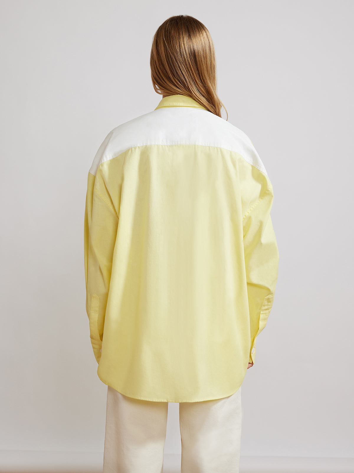 Mariana Lemon Colour Block Boyfriend Shirt By KITRI Studio