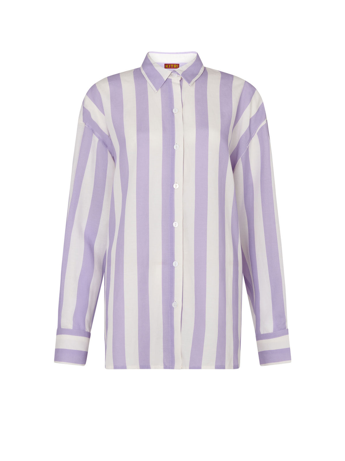 Mariana Lilac Stripe Boyfriend Shirt | KITRI Studio