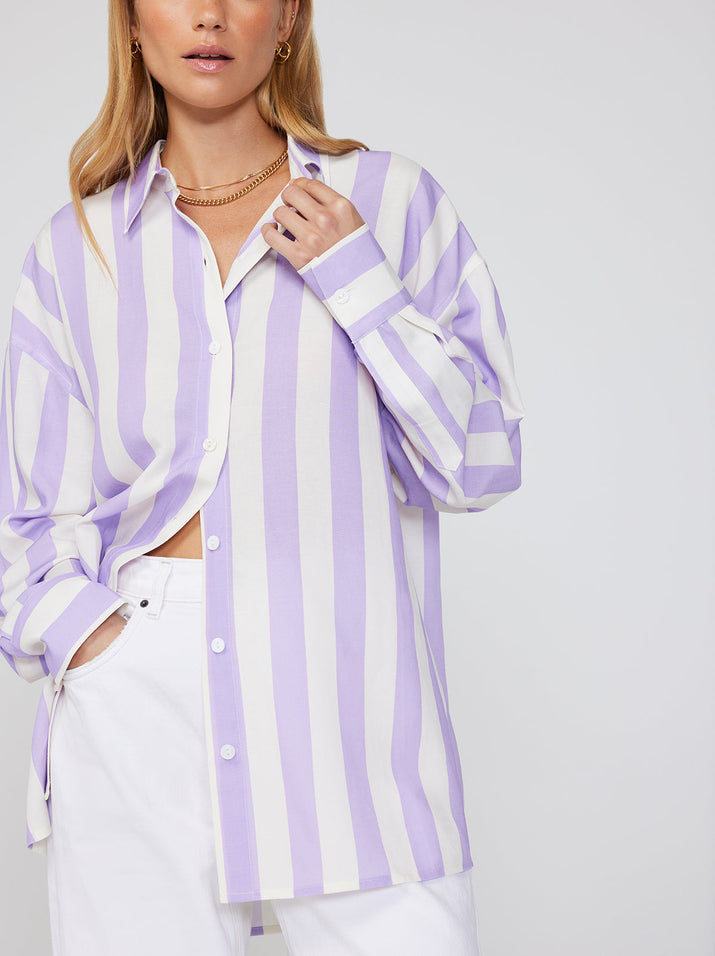 Mariana Lilac Stripe Boyfriend Shirt