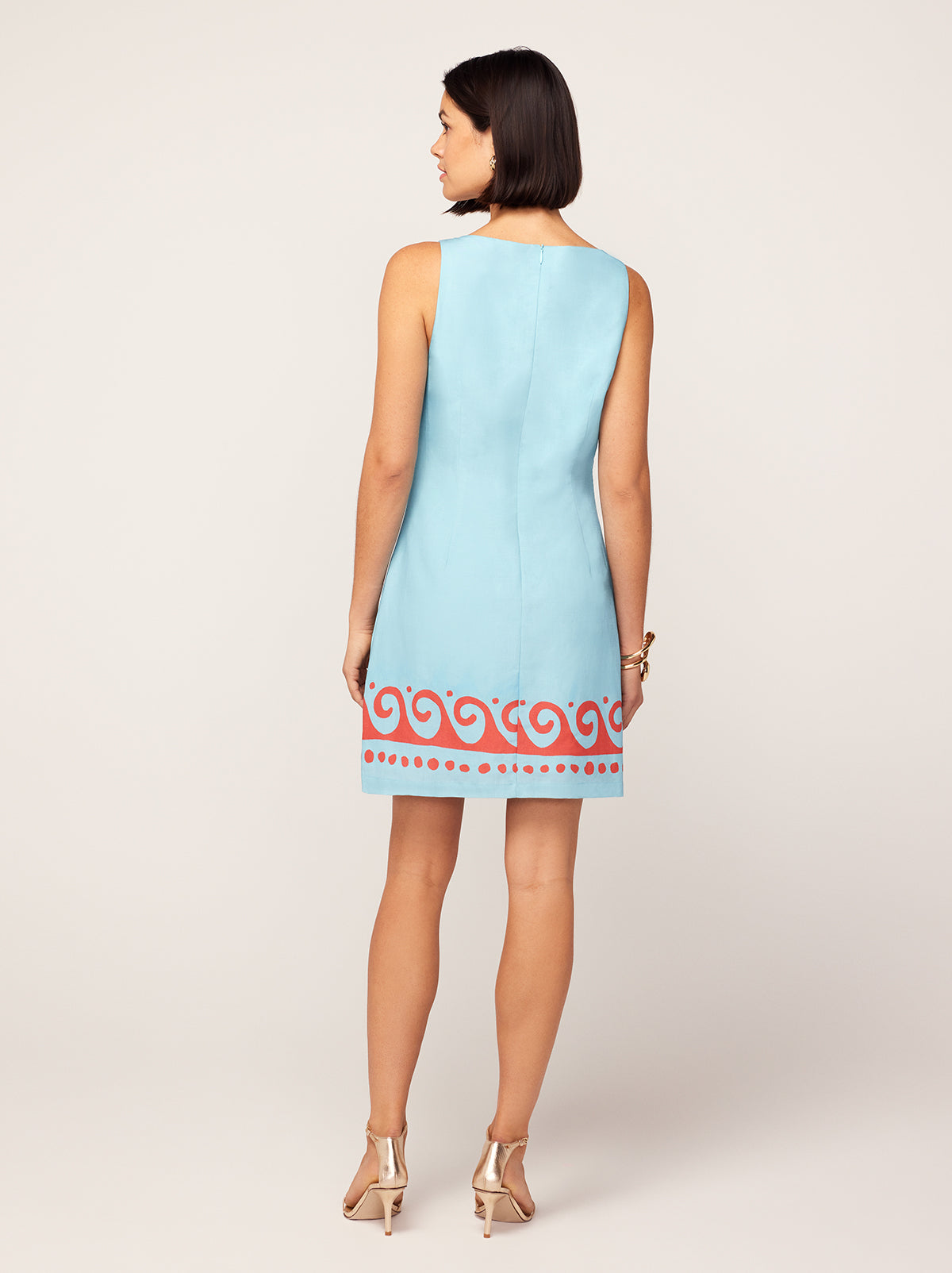 Marina Blue Cygnus and Lyra Print Mini Dress By KITRI Studio