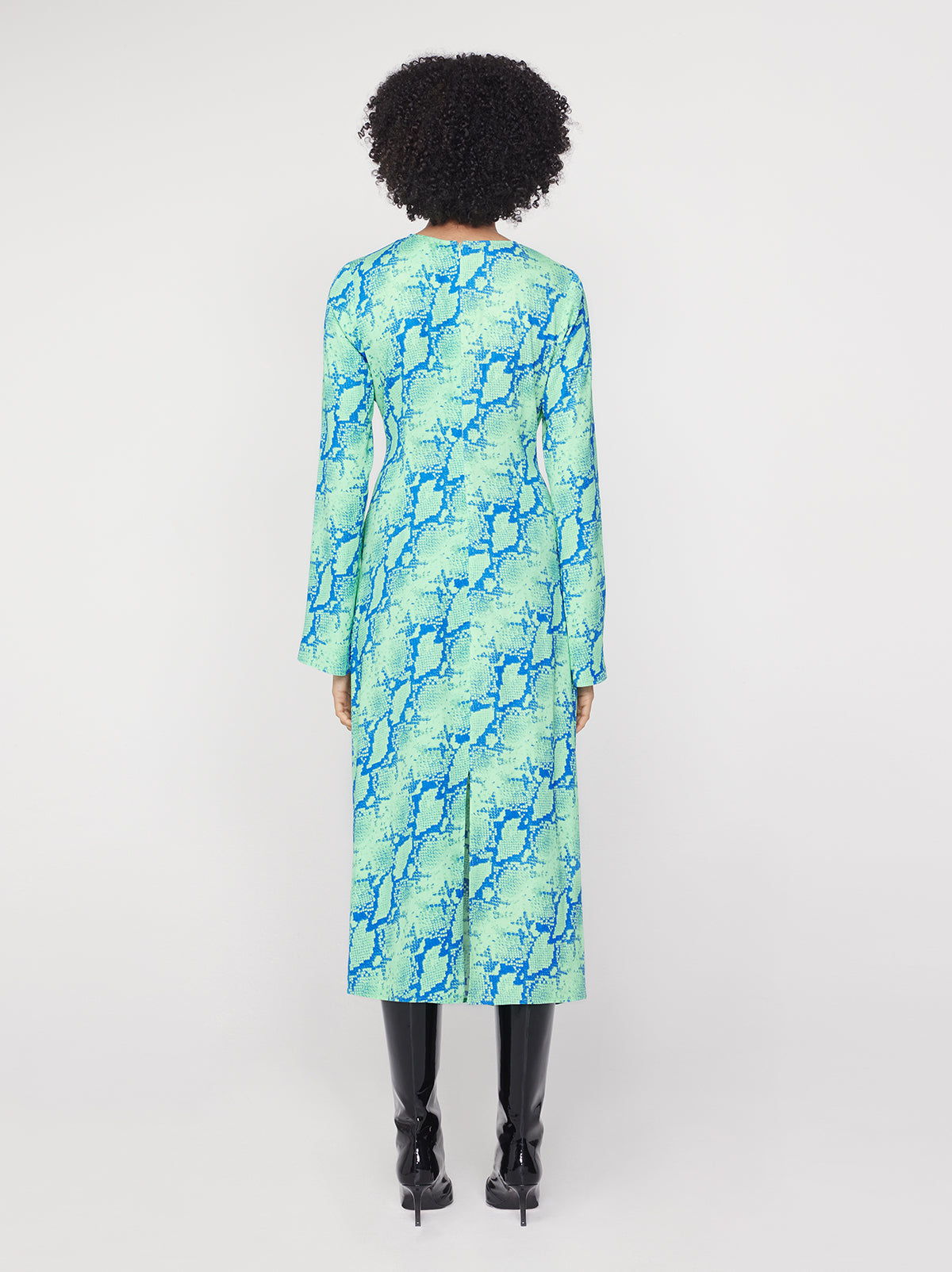 Marlena Blue Snake Print Dress By KITRI Studio