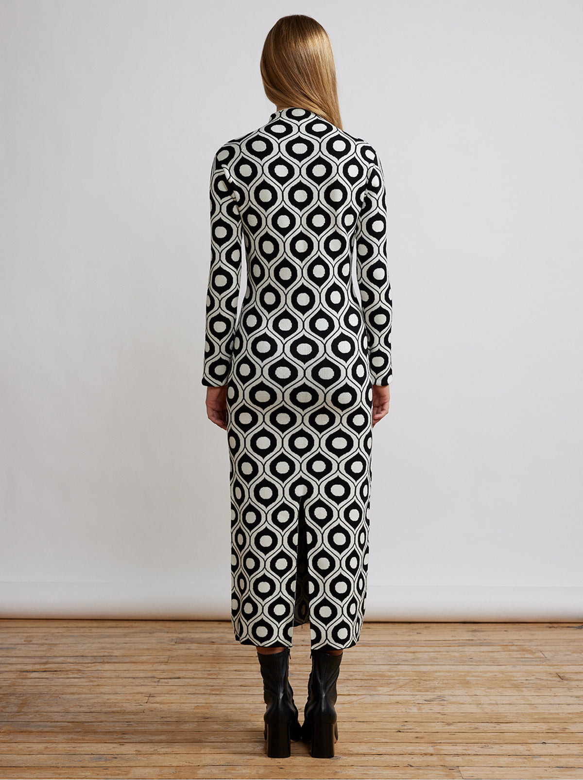 Marlowe Black Wallpaper Print Knit Dress By KITRI Studio