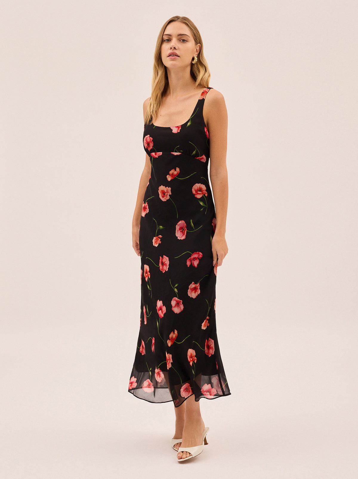 Miranda Black Poppy Print Dress By KITRI Studio