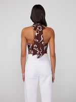 Misha Coco Palm Print Halter Top | KITRI Studio