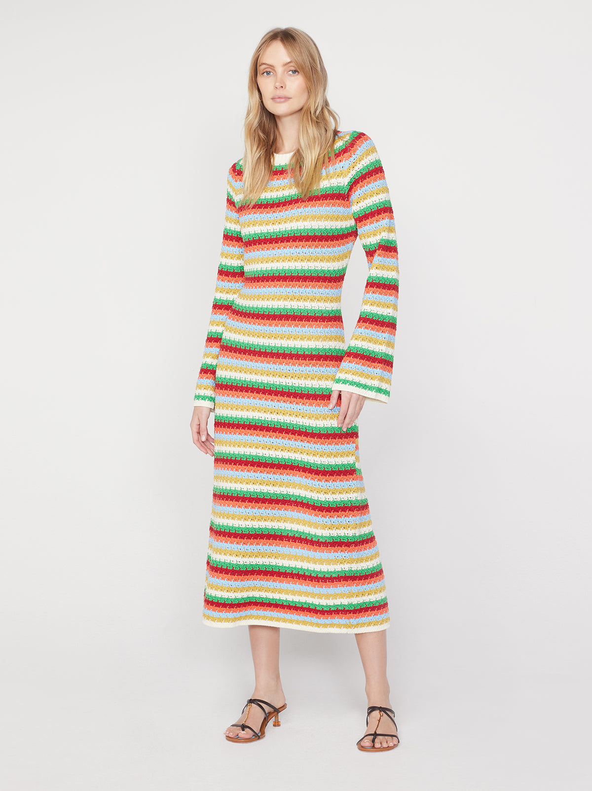 Nadine Blue Multi Crochet Knit Dress KITRI Studio