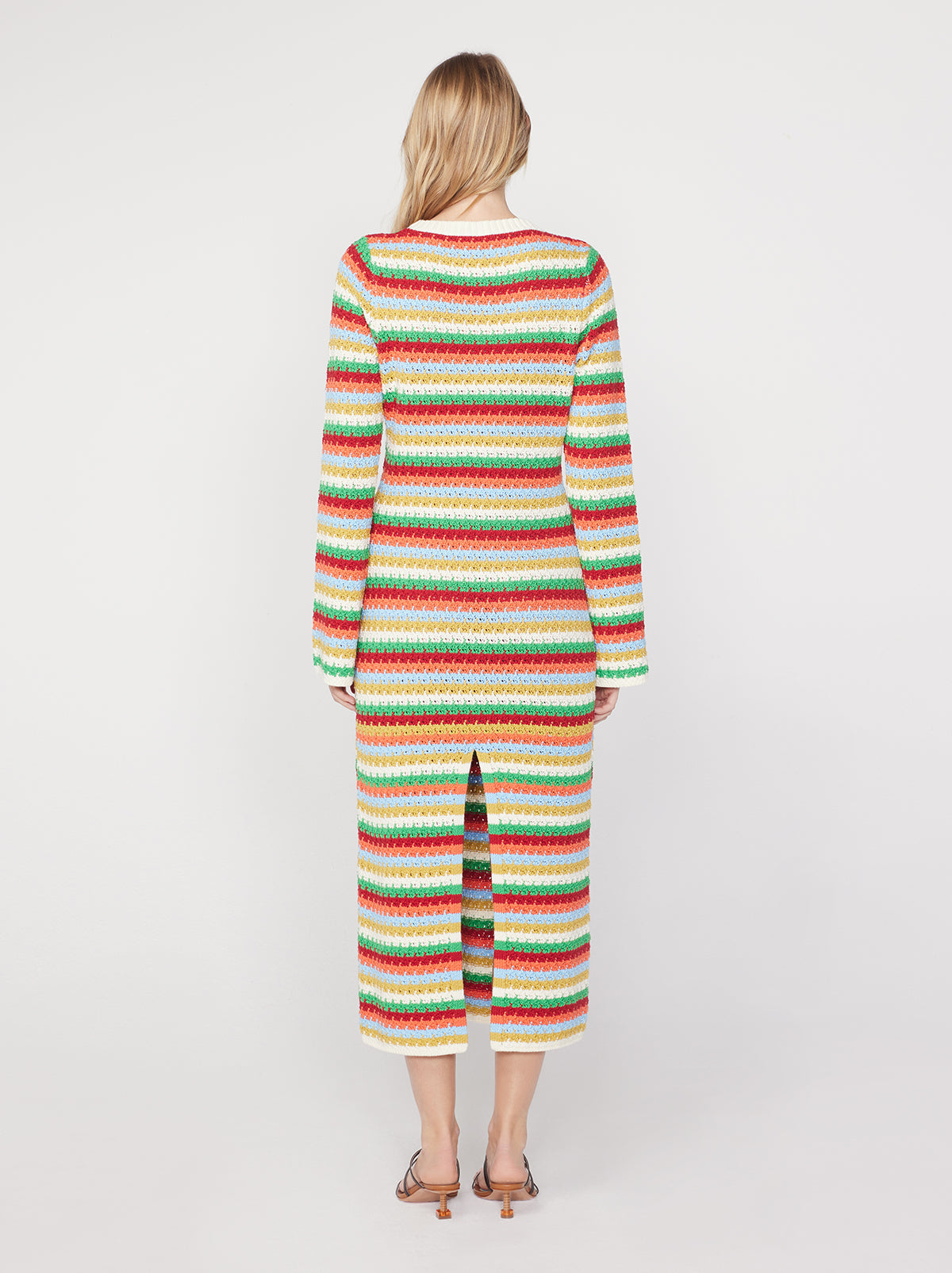 Nadine Blue Multi Crochet Knit Dress KITRI Studio