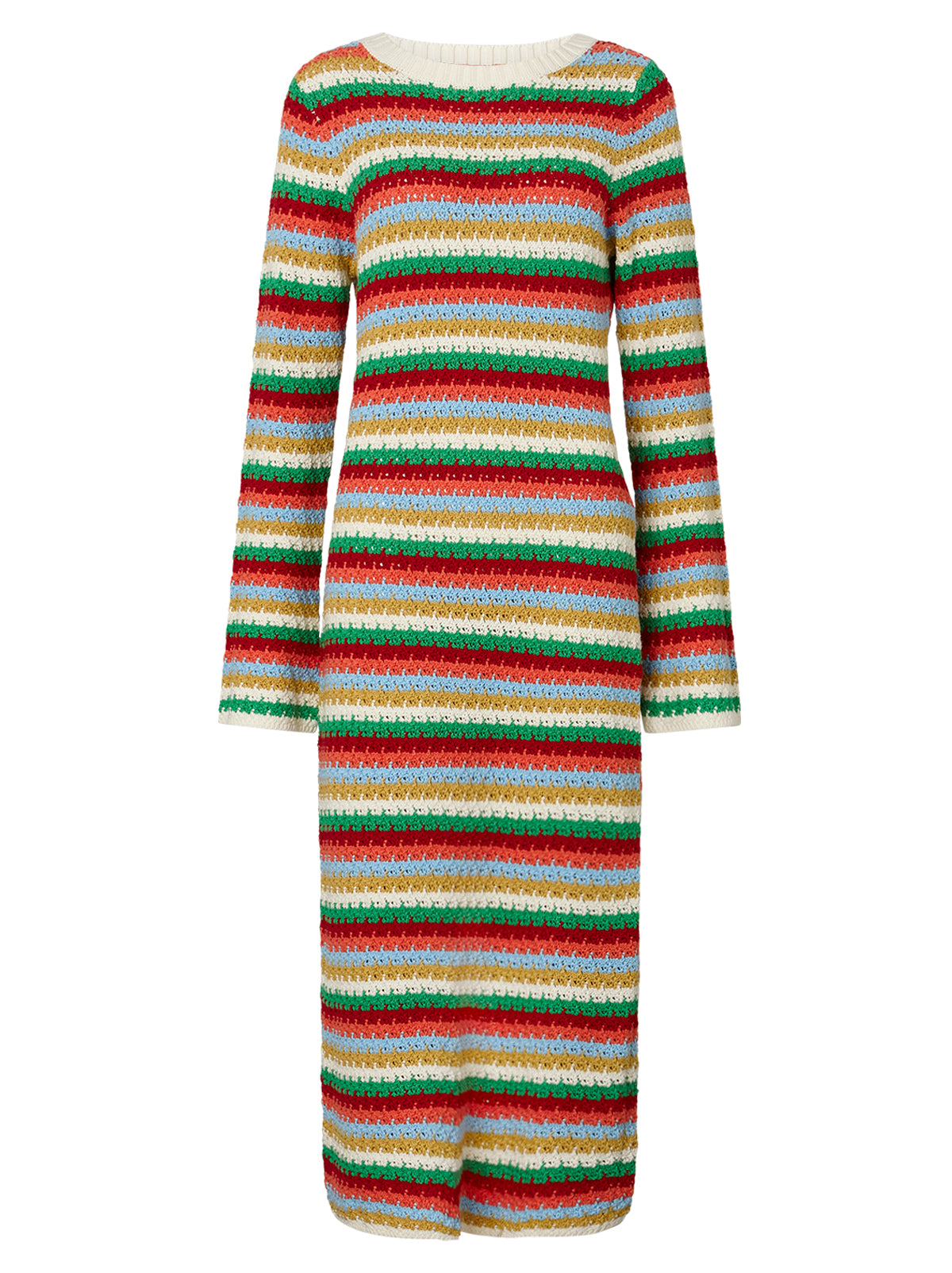 Nadine Blue Multi Crochet Knit Dress
