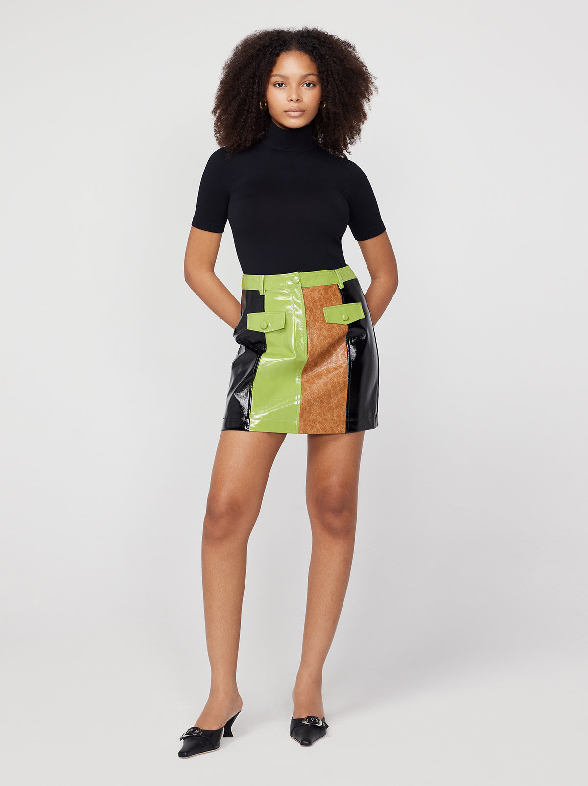 Faux leather mini skirt on cheap sale