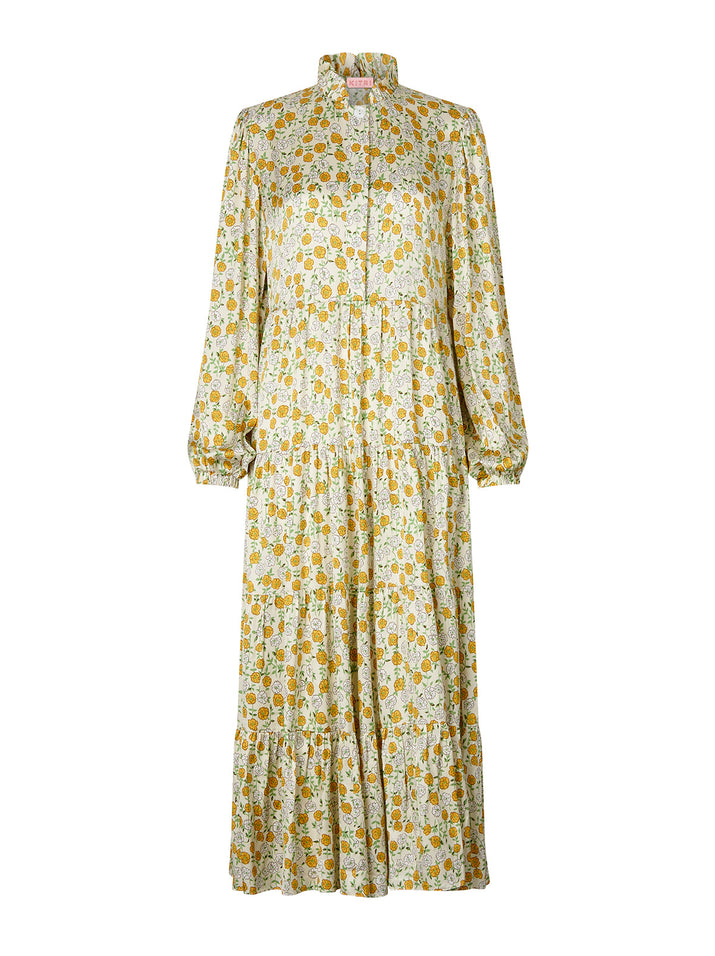 Natalia Cream Peony Print Maxi Dress | Women's Floral Print Maxi ...