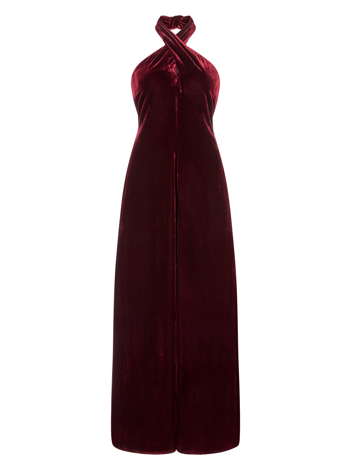 Neve Burgundy Velvet Halter Dress | KITRI Studio Neve Burgundy Velvet Halter Dress | KITRI Studio