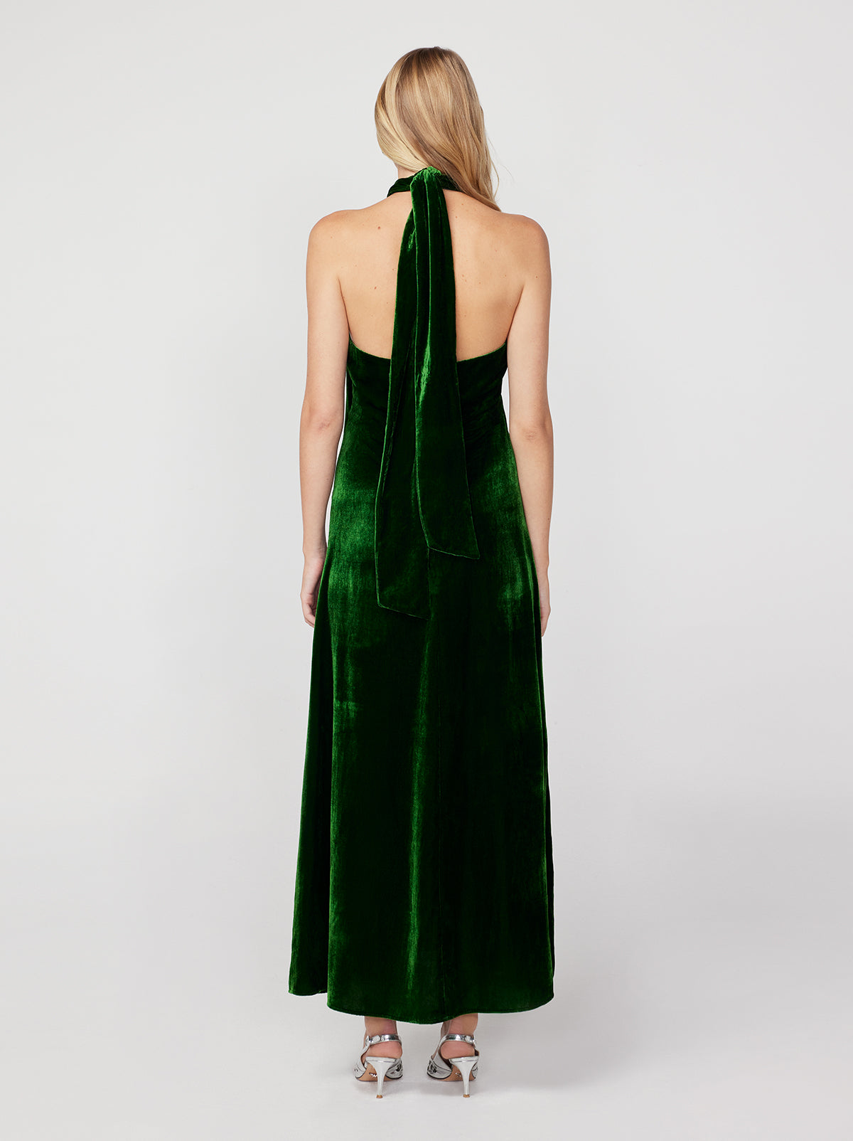 Neve Green Velvet Halter Dress