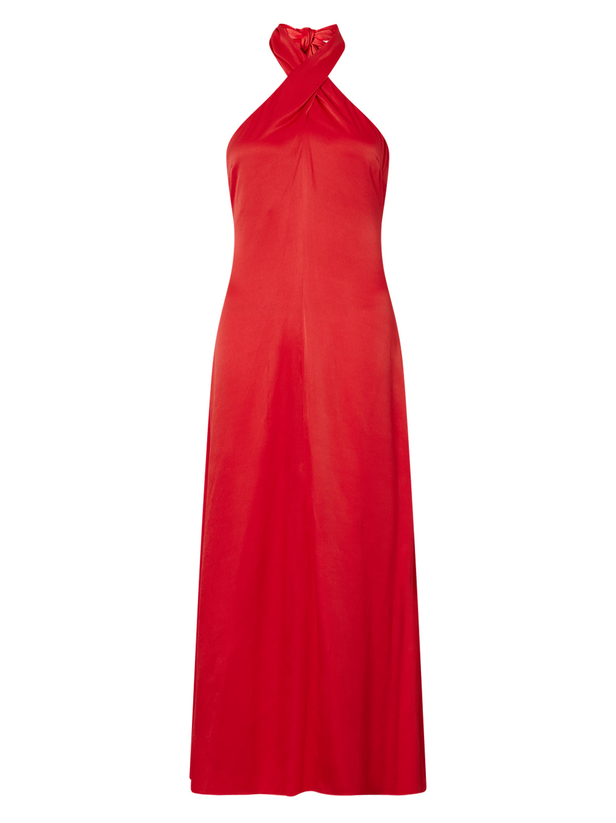 Neve Red Satin Halter Dress By KITRI Studio