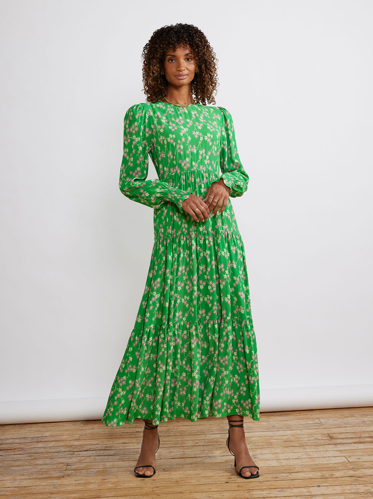 Nicole Green Floral Maxi Dress By KITRI Studio