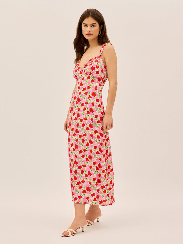 Norah Pink Floral Print Dress By KITRI Studio