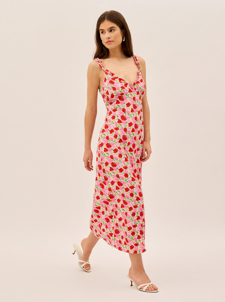Norah Pink Floral Print Dress By KITRI Studio