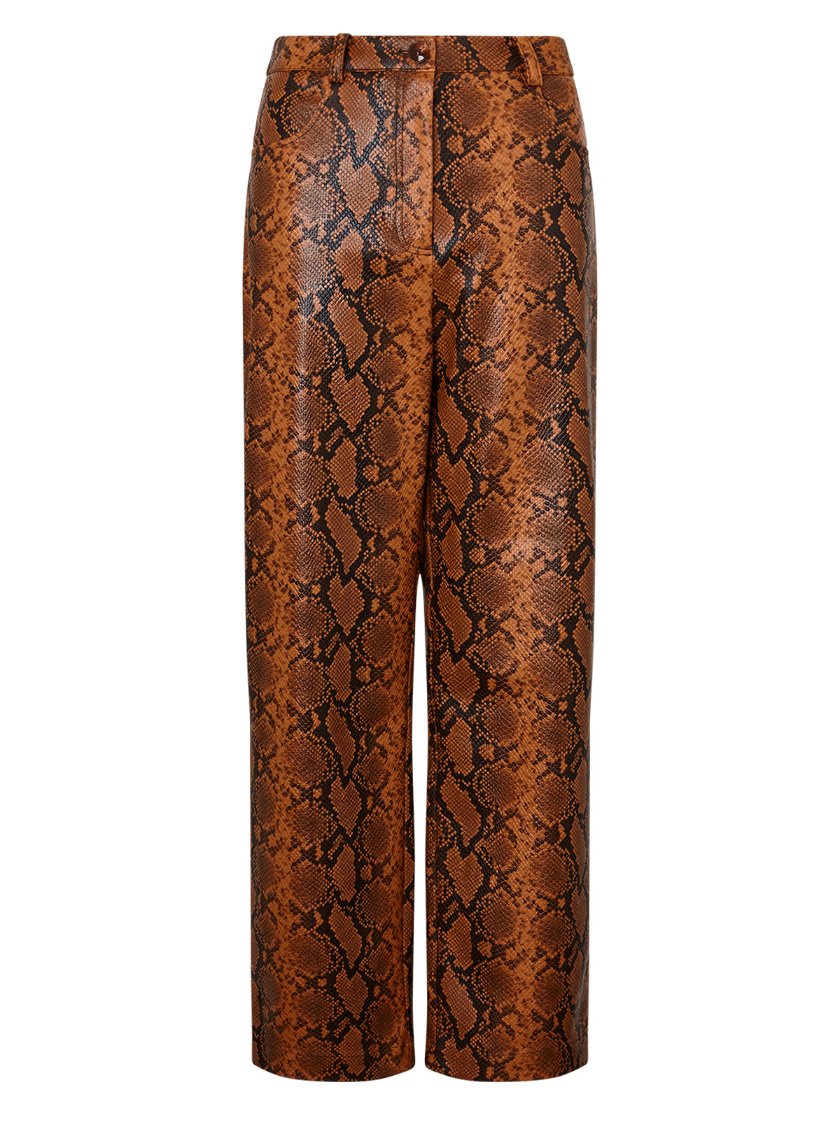 Women's Snake Faux Leather Straight Leg Trouser - Karlo | 4th & Reckless