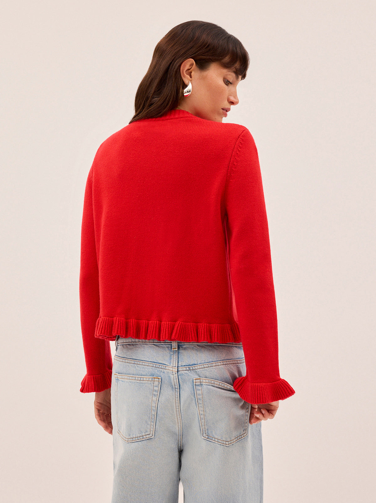 Odile Red Knit Cardigan By KITRI Studio