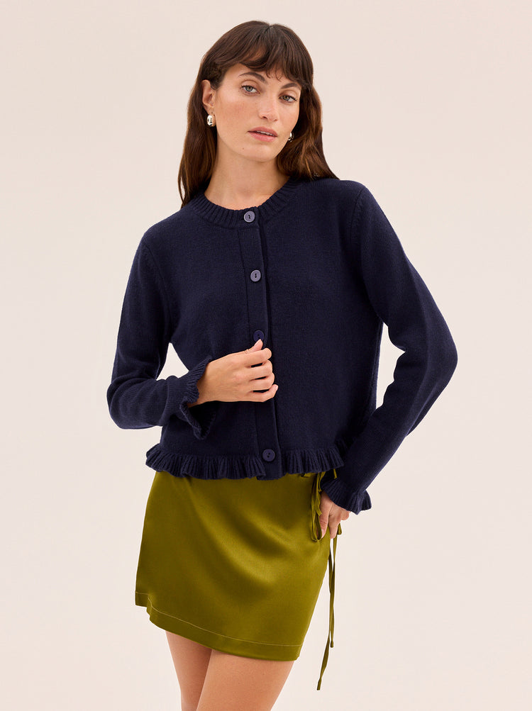 Odille Navy Knit Cardigan By KITRI Studio