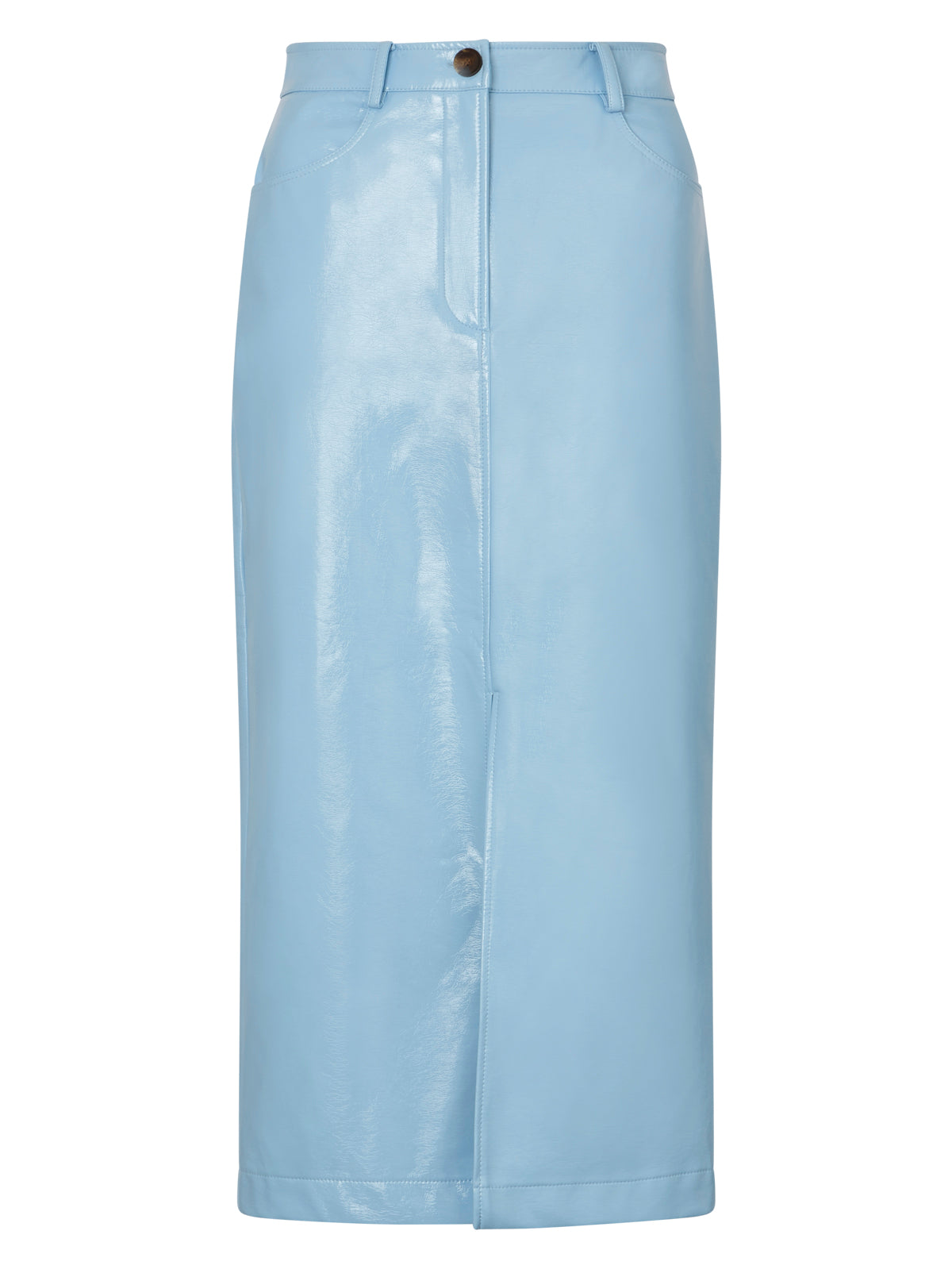 Penny Cornflower Blue Vinyl Skirt KITRI Studio