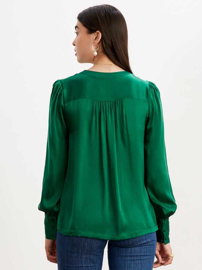 Penny Green Silk Blouse | Women's Silk Blouses | KITRI