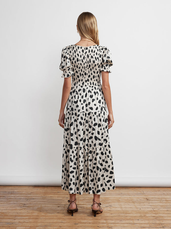 Persephone Shirred Animal Spot Dress | KITRI Studio