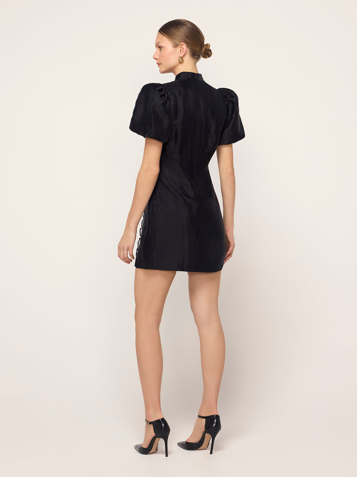 Philippa Black Moire Mini Dress | KITRI Studio Philippa Black Moire Mini Dress | KITRI Studio